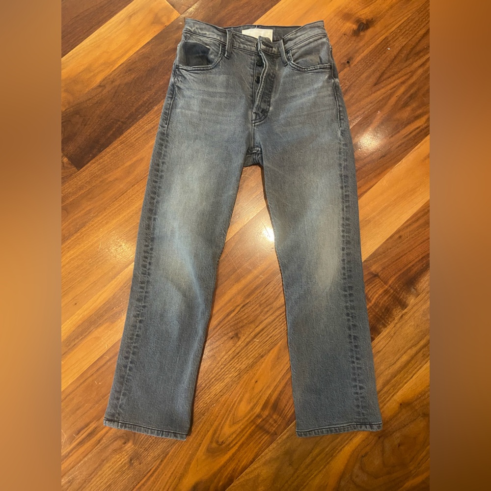 MOTHER straight leg grey jeans